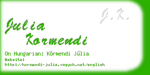 julia kormendi business card